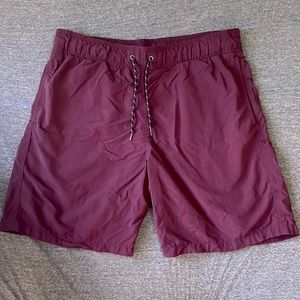 Burgundy swim trunks